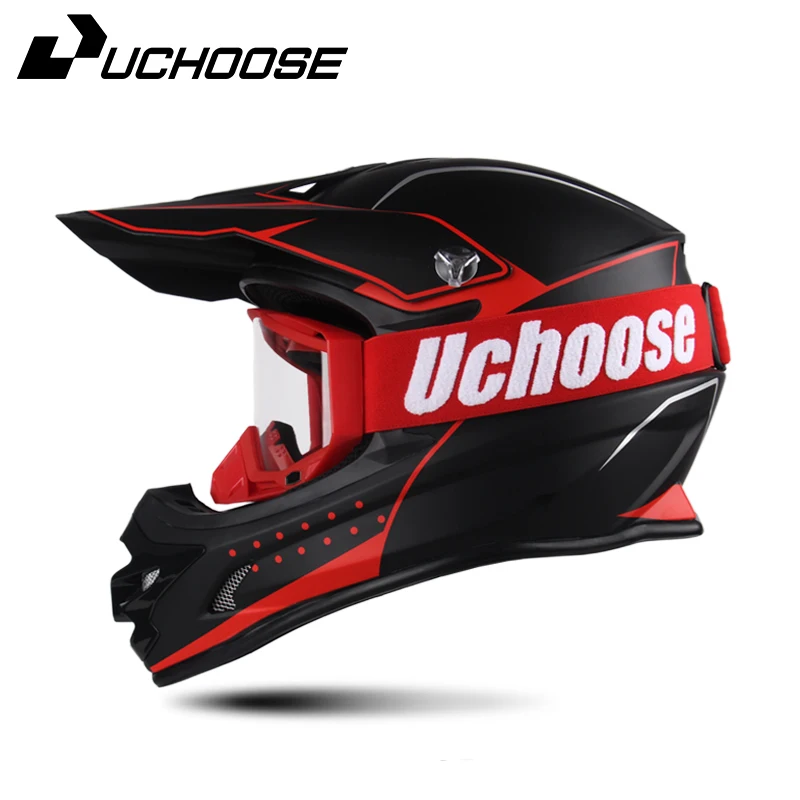 UCHOOSE DOT Helme Motocross Kask Cross Downhill Soporte Casco Off Road Helm Racing Klassische Motorrad Original Enduro Brille 7