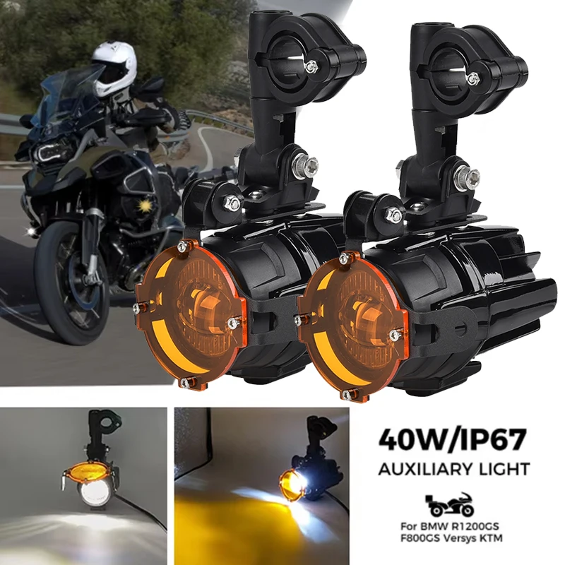 Motorrad Modifiziertes 40W LED Zusatz-Nebelscheinwerfer-Set Universell Kompatibel mit BMW R1200GS ADV F800GS