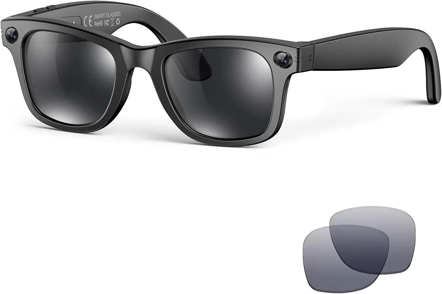 

AI Smart Glasses with 8MP Camera, Voice Control, Real-Time Translation, Bluetooth Calls, IP67 Waterproof for Outdoor Use