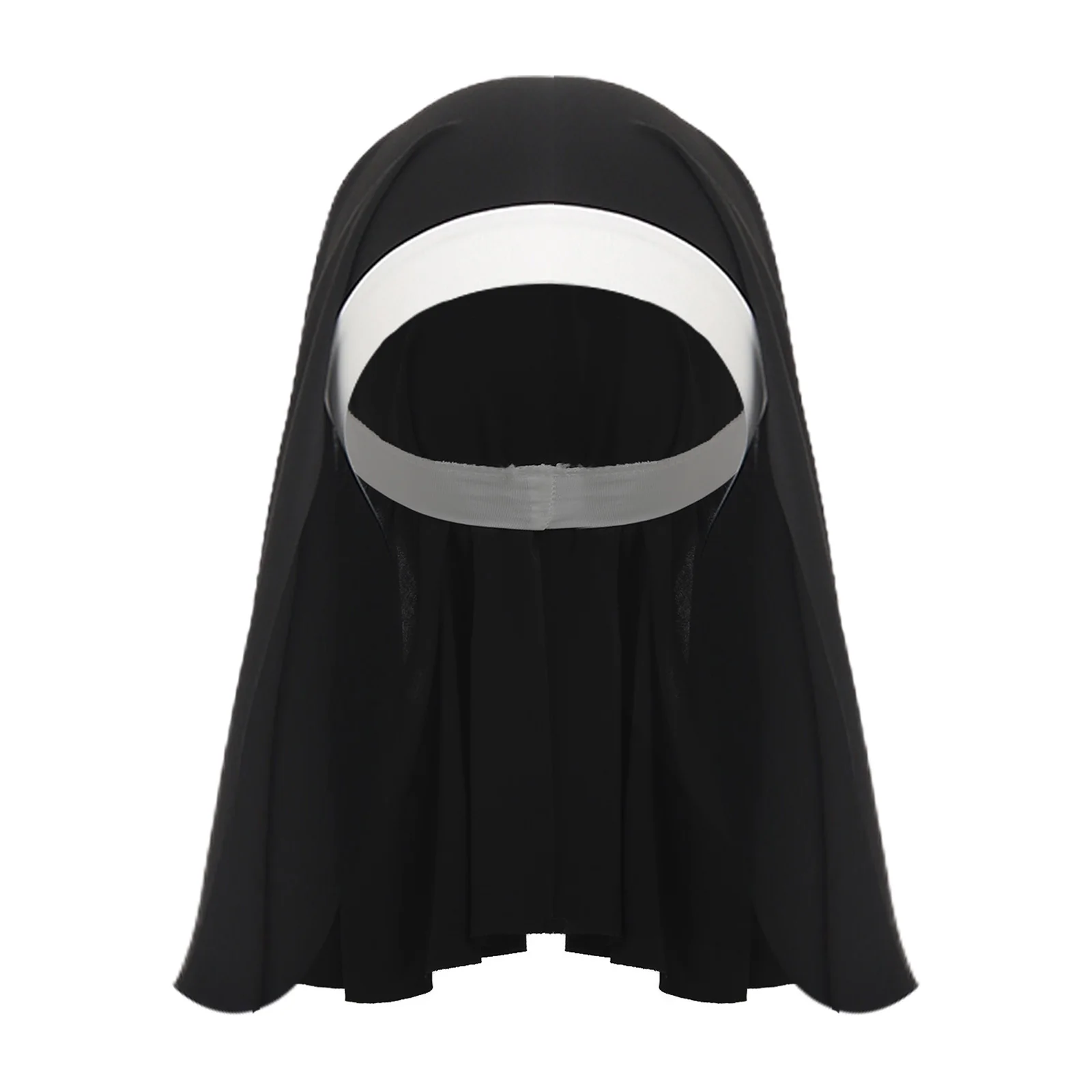 Girls Nun Religious Catholic Priest Sister Costume Traditional Nun Stretchy Outfit Dress Nun Hat Halloween Cosplay Costume view 4
