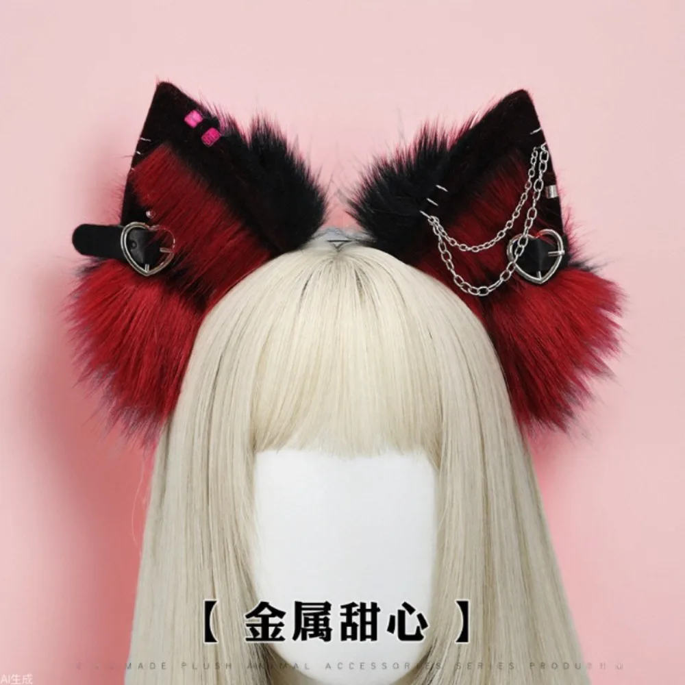 

Милые плюшевые уши животных ручной работы, косплей, комическая выставка, повязка на голову в стиле панк, головной убор для горячей девушки, аксессуары для волос
