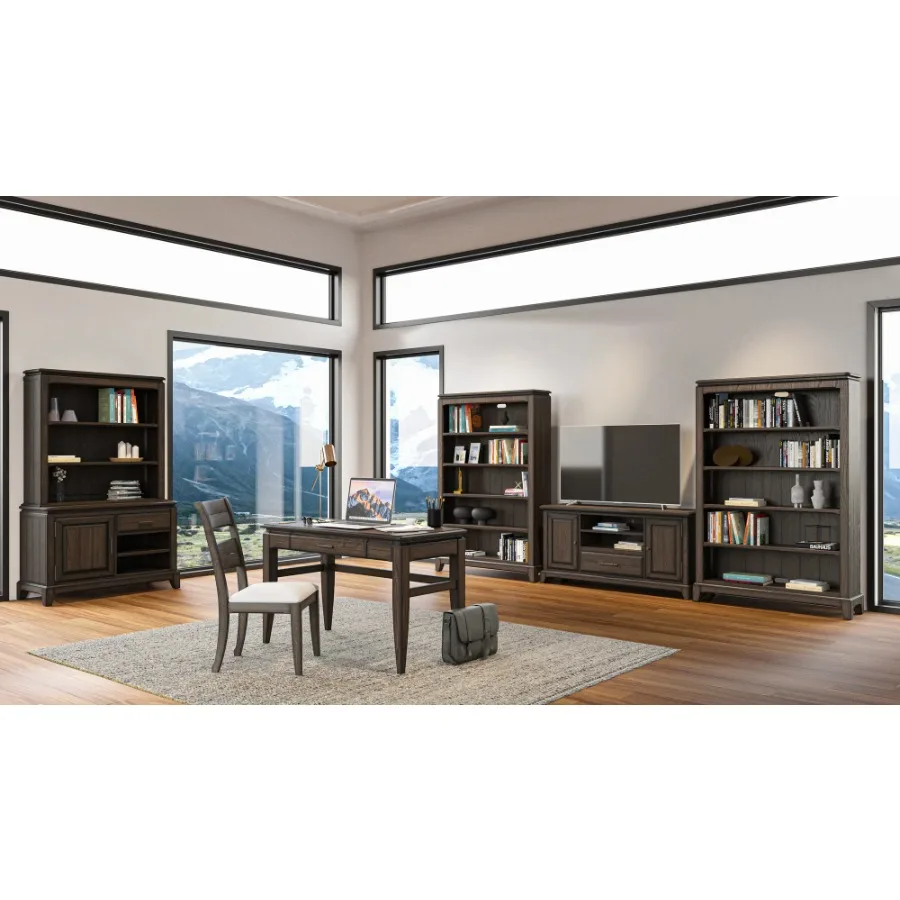 Dua Rak Rak Buku Coklat Hutch Organizer Penyimpanan Furnitur