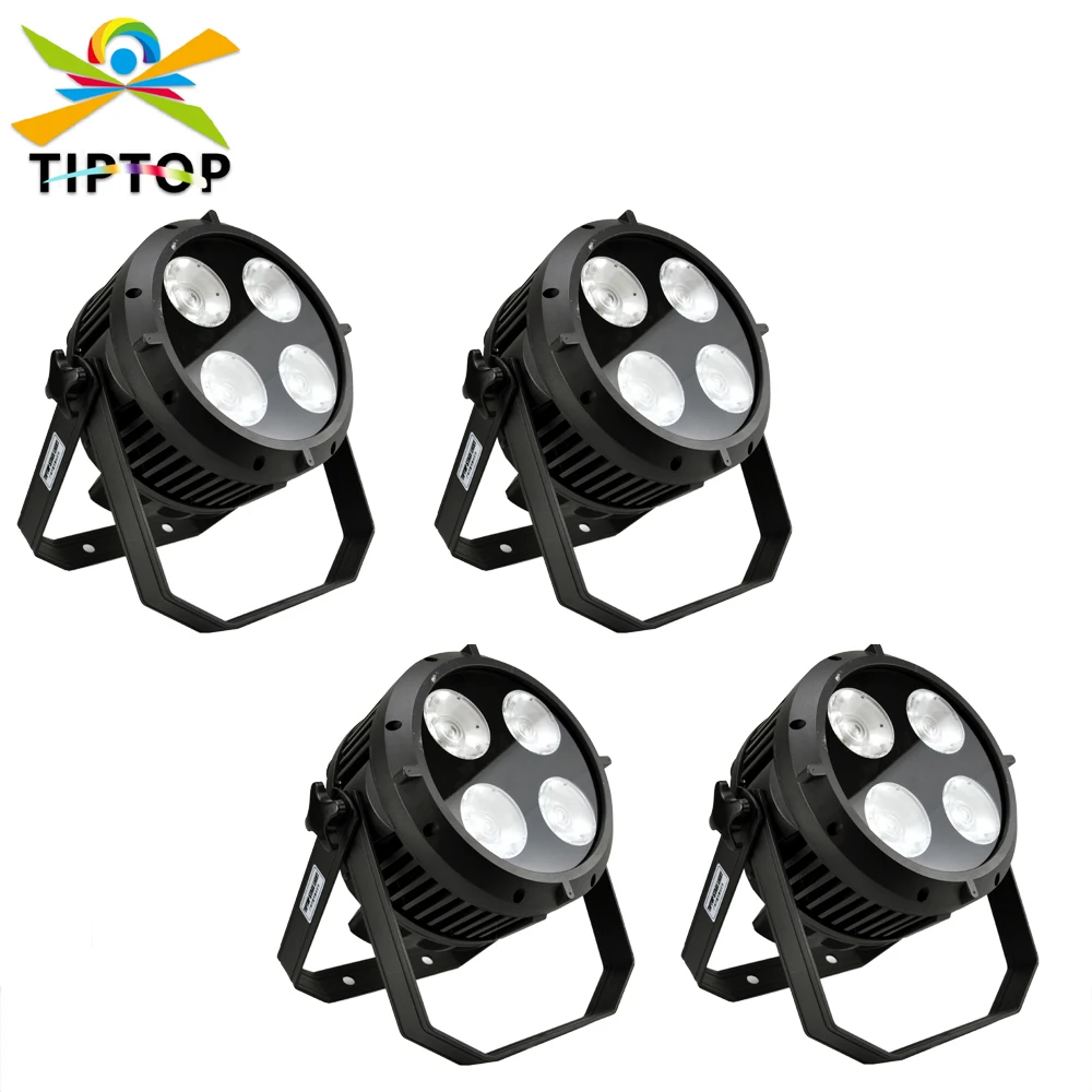 

4 Pack 4x50W Outdoor LED Par Light COB Uplight Warm White Cool White Pixel Color Control Fan Cool Aluminum Shell