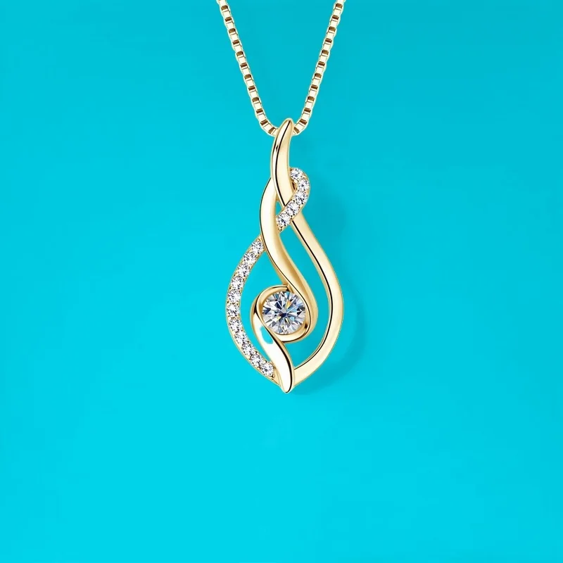 

Ожерелье из муассанита в европейском стиле, высококачественная женская миниатюрная подвеска на ключицу, сертифицированная GBA, бесплатная подарочная коробка, стильная, прочная