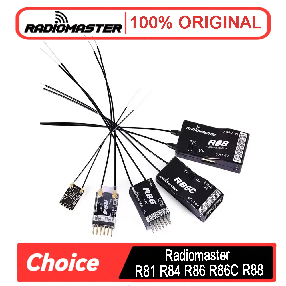 Radiomaster R81 R84 R86 R86C R88 V2 Receiver Receptor 4CH 6CH 8CH 16CH Receiver for FRSKY D8 D16 TX16S SE RC FPV Drones Parts