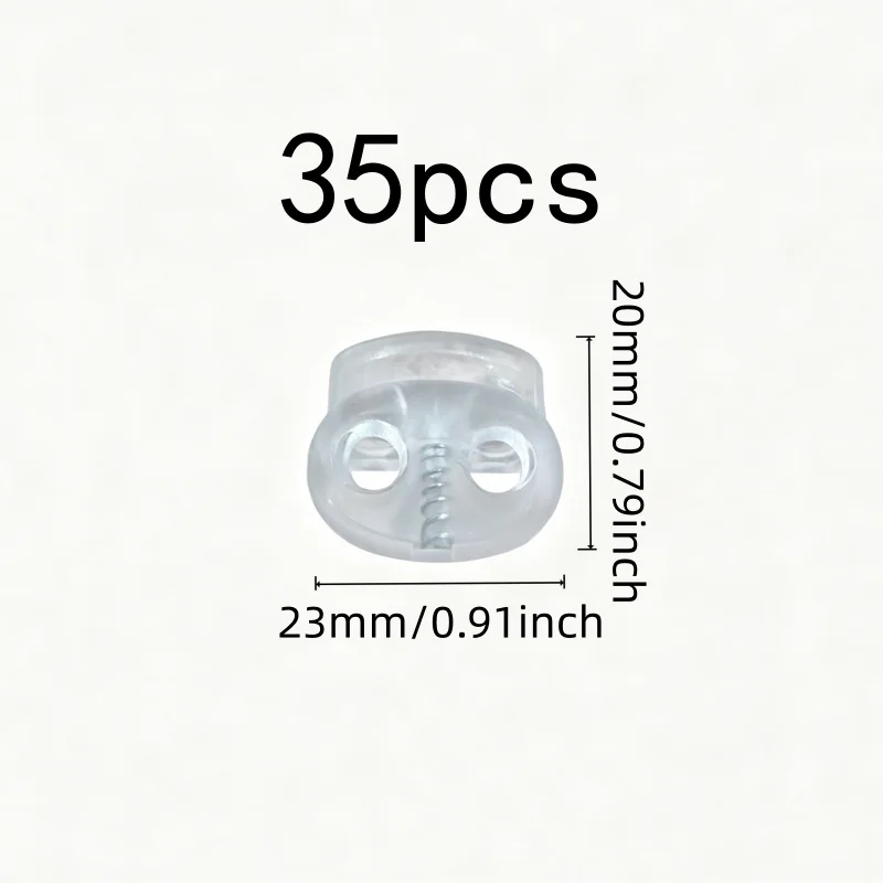 35 pcs 20mm Drawstring Adjuster Clips Anti-Slip Grip, designed for Hat Cord Stoppers, Universal Drawstring Fit