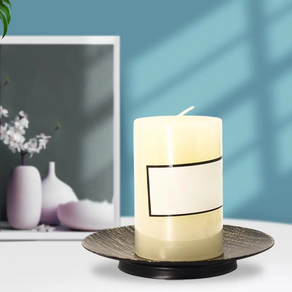 2pcs 4.3'' Iron Plate Candle Holder for Taper Candles Decorative Candlestick Holder for Wedding Dining Party Candle&Led Candles