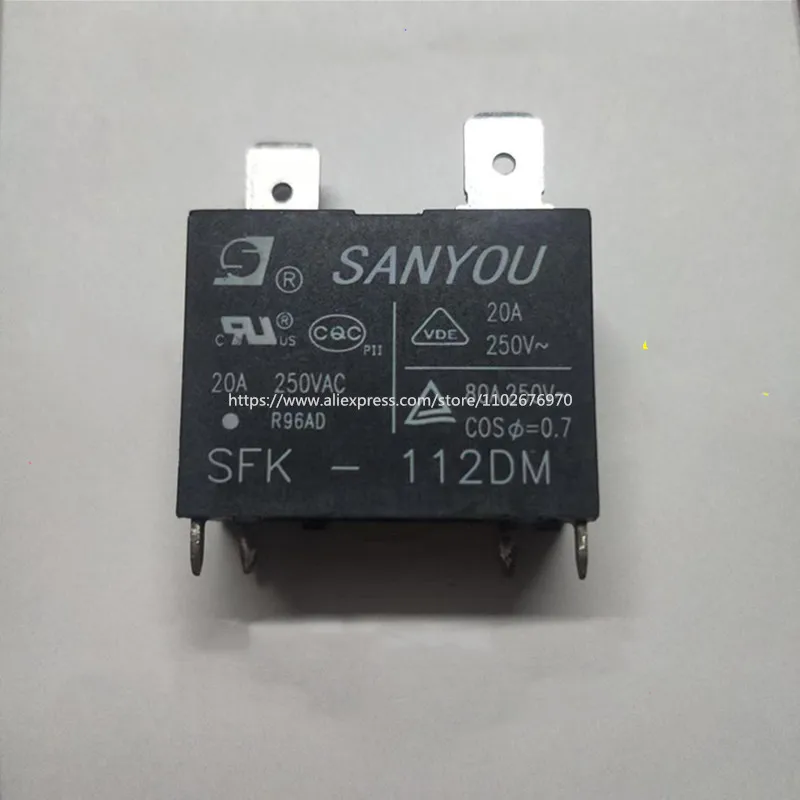 Relay SFK-112DM DIP-4 Air Condition Relay 4-pin Current 20A 250V AC Model SFK-112DM SFK-112 Black Color