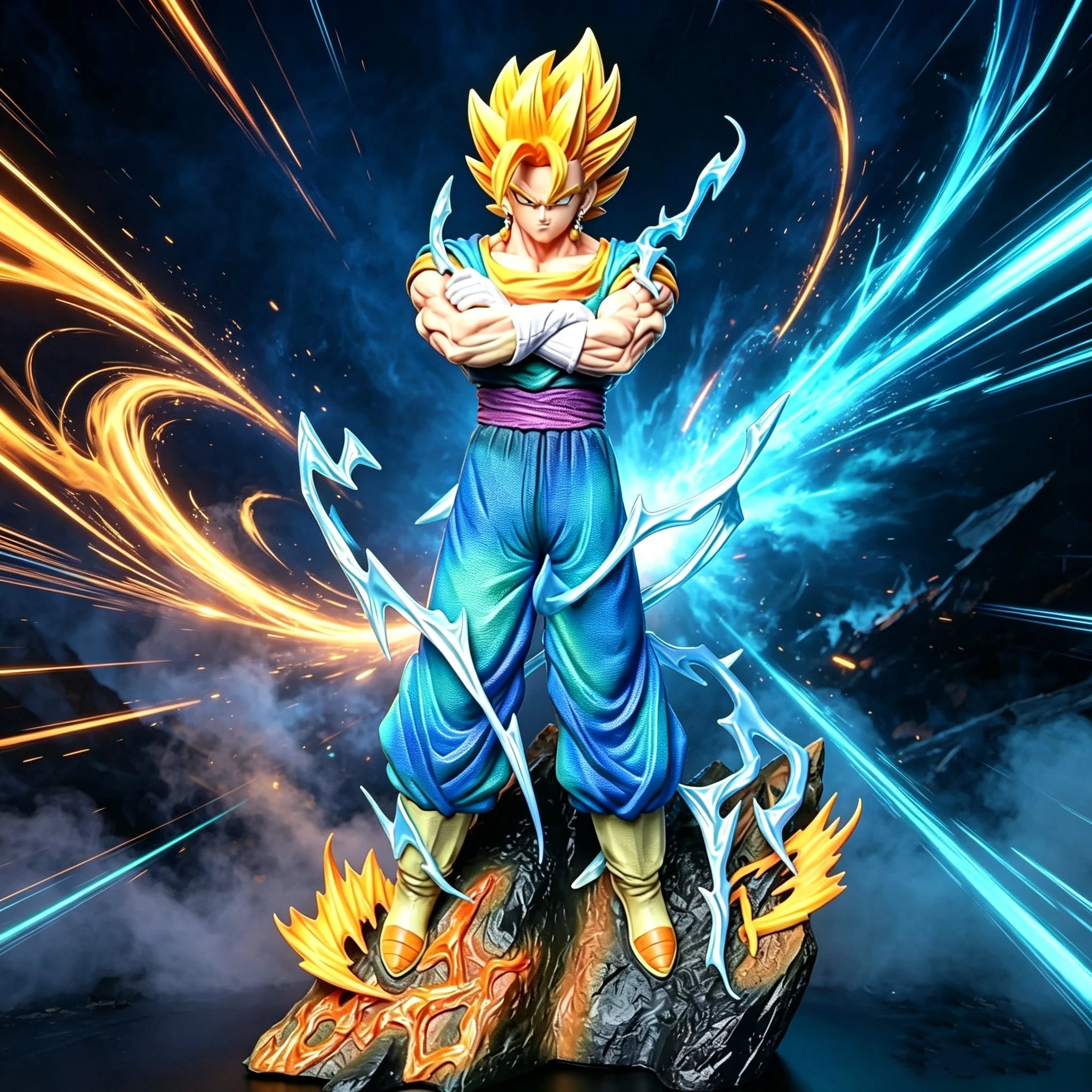 34cm/13.39inch Anime Dragon Ball Z Vegetto Figure Super Saiyan Action Figures PVC Statue Collection Model Toys Gifts