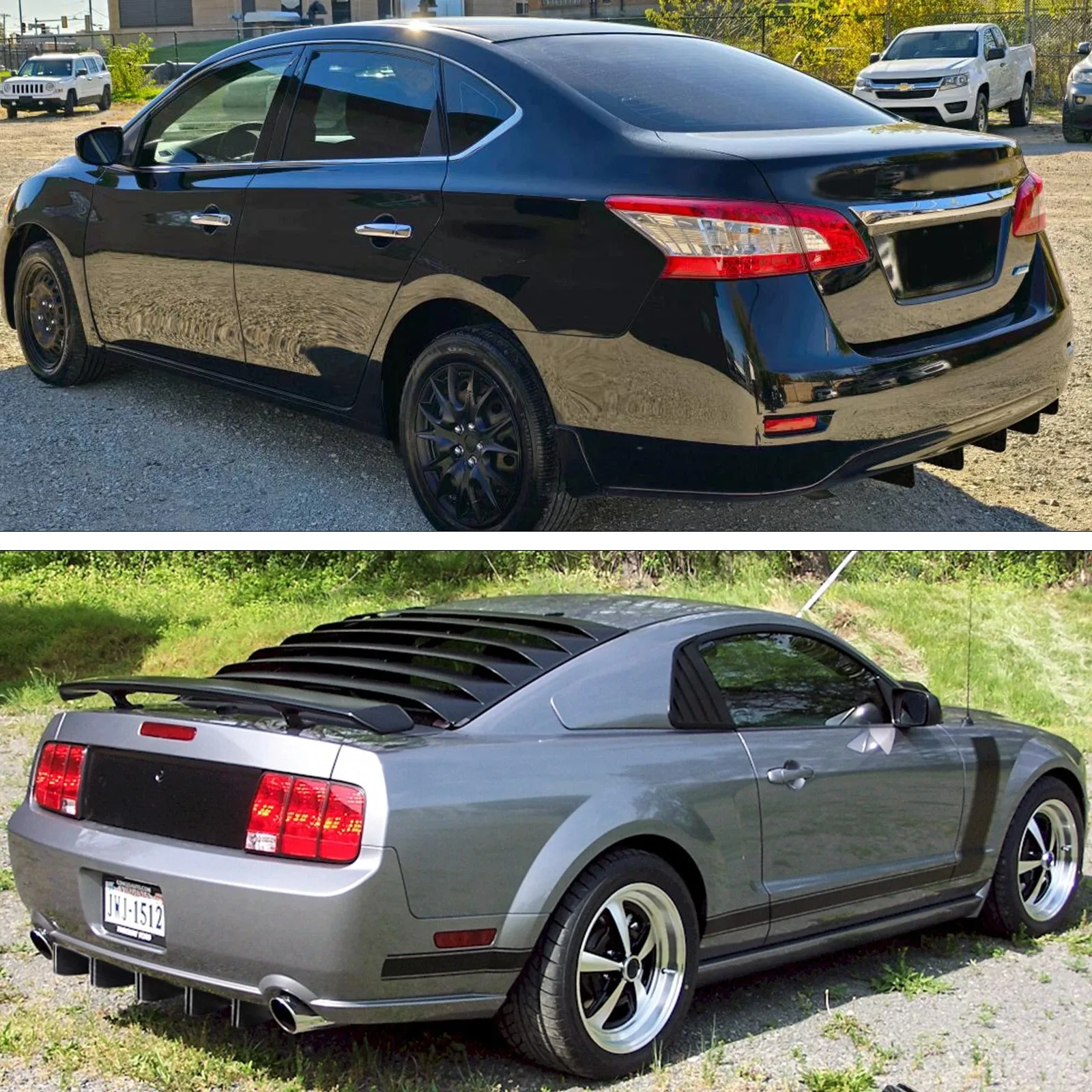 US Rear Bumper Diffuser Splitter Lip Carbon Look Shark Fin For Chrysler 300