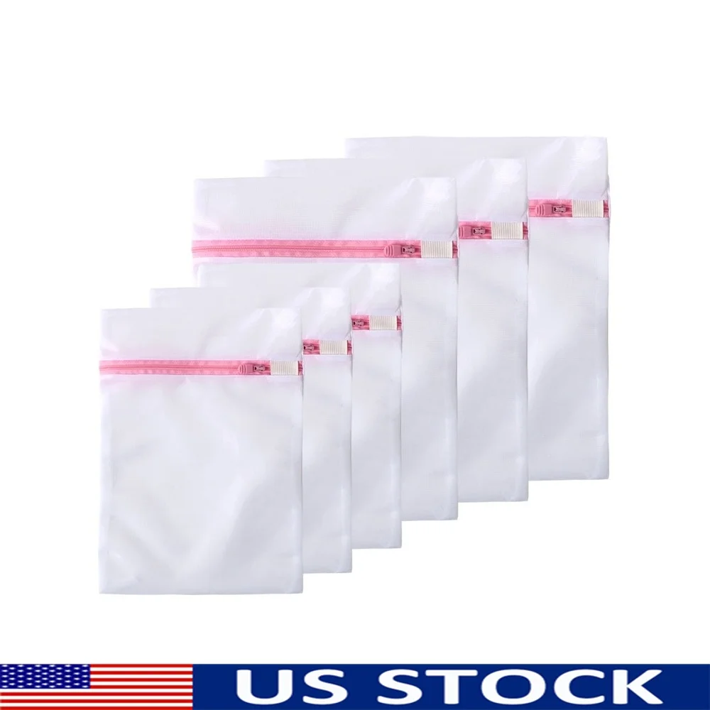 

Durable Mesh Washing Bags Set Zippered Laundry Bags Delicates Underwear Socks Clothes Organizer 6 Pieces Travel Essential