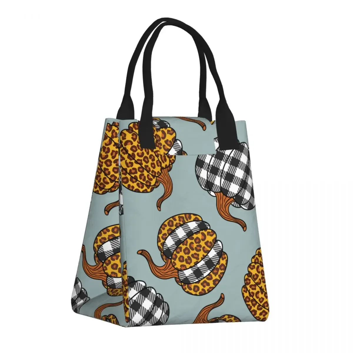 

Portable Lunch Bag Fresh Cooler Pouch Convenient Lunch Box Tote Leopard Plaid Pumpkin Farmhouse Container Bag