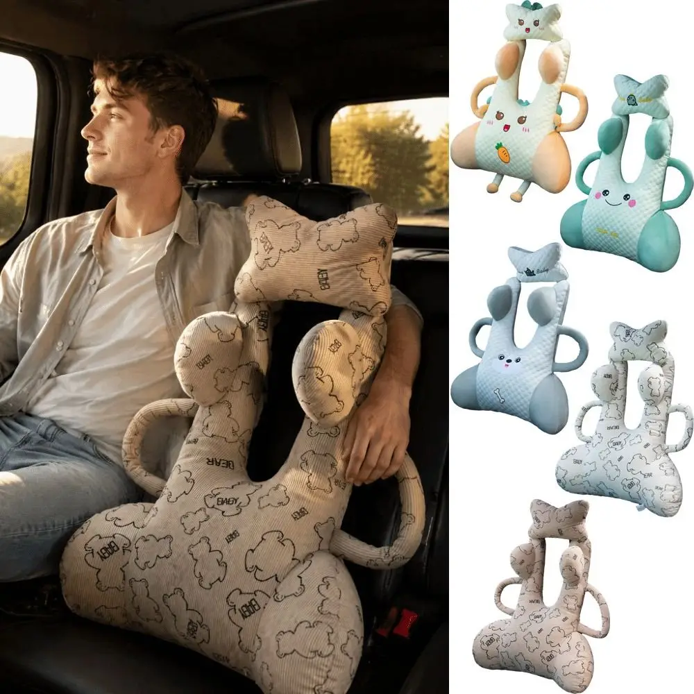 U-Shape Children Car Pillow Animal Pattern Cartoon Pattern Baby Travel Pillow Safety Pillow Shoulder Pillow Car Seat Pillow