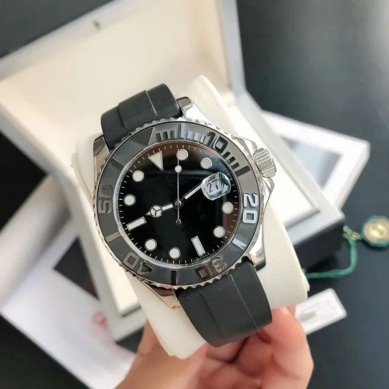 40mm 42mm Edelstahl Automatische Mechanische Bewegung Saphir Wasserdichte Uhr Für Männer Leuchtende Drehbare Keramik Lünette Zifferblatt