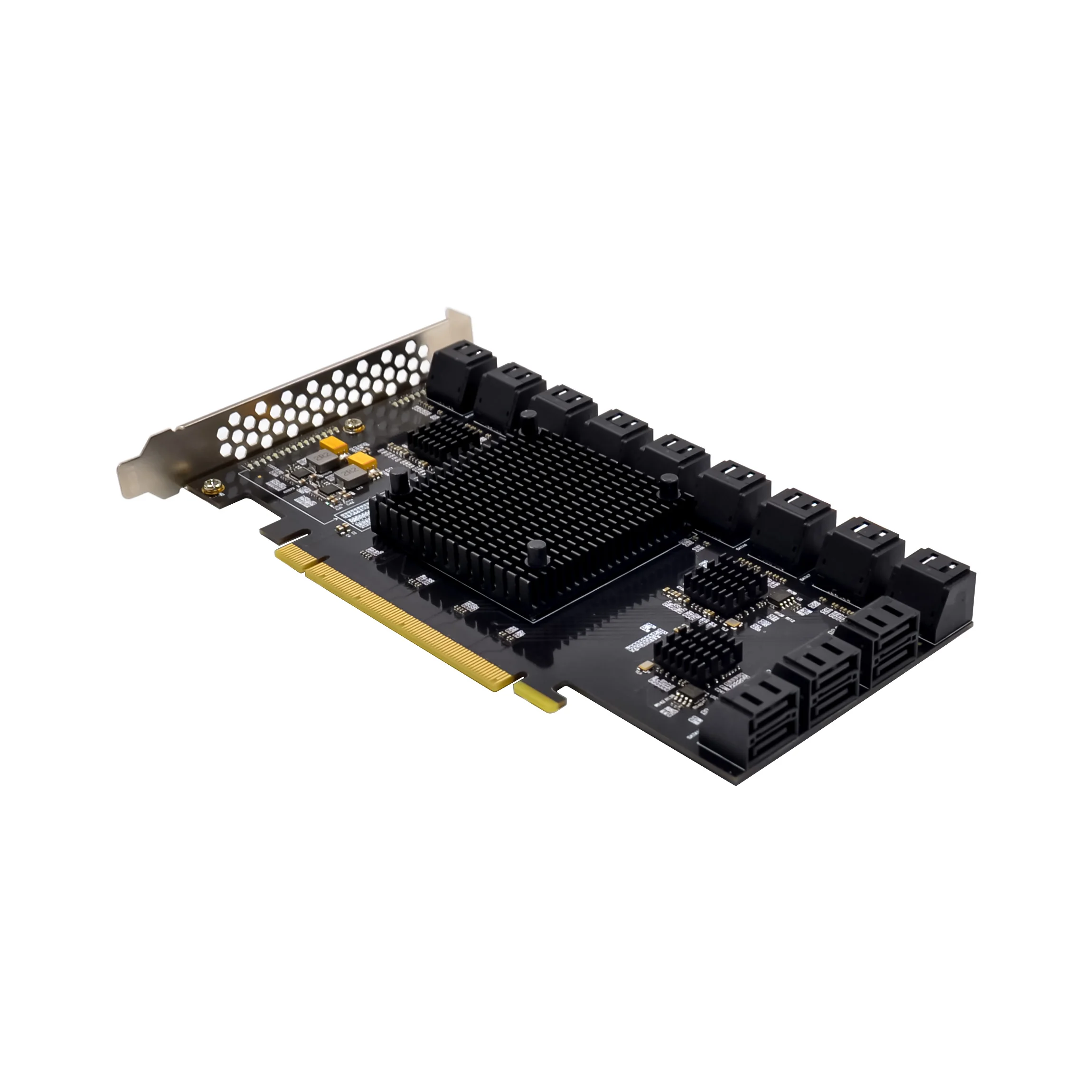 SUNWEIT ST585 ASM1166 24port PCIE SATA Riser Adapter SATA Controller PCI Express X16 to SATA 3.0  Interface Riser Expansion Card