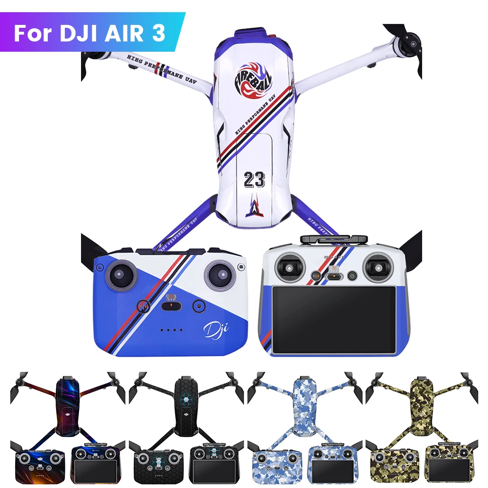 For DJI Air 3 Decals Full Cover Colorful Skin For DJI RC 2/N2 Protection Stickers Remote Control Removable Stick Prevent Scratch