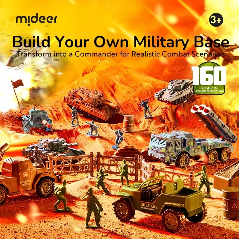 Mideer Little Commander Strategy Base Gift Set Military Simulation Board Game with Tank & Aircraft Models For Kids 3Y+