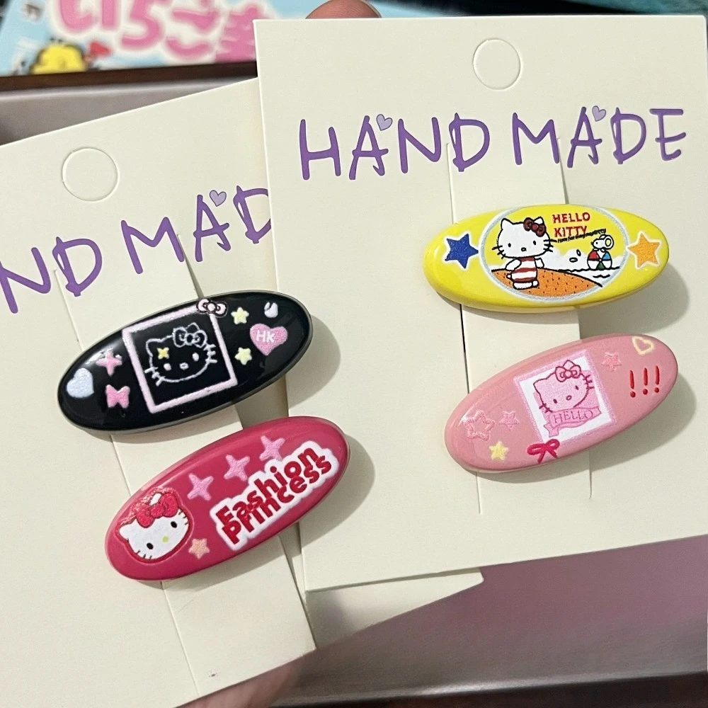 

Милый крутой Y2k котенок эллиптический зажим в виде утконоса Ins милая милая заколка с бахромой в форме сердца для девочек мультяшный головной убор женский