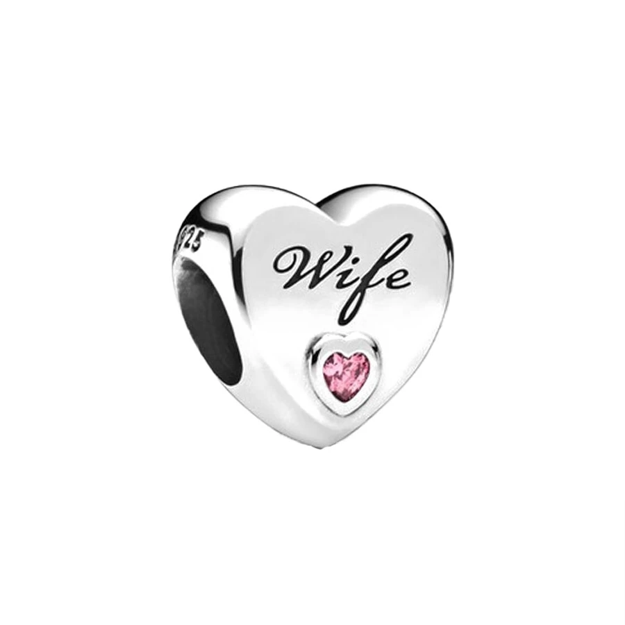 Hot Sale Sister Brother Grandma Mom Dad Family Heart Series Charm Bead Fit Original Silver 925 Pandora Bracelet DIY Jewelry Gift