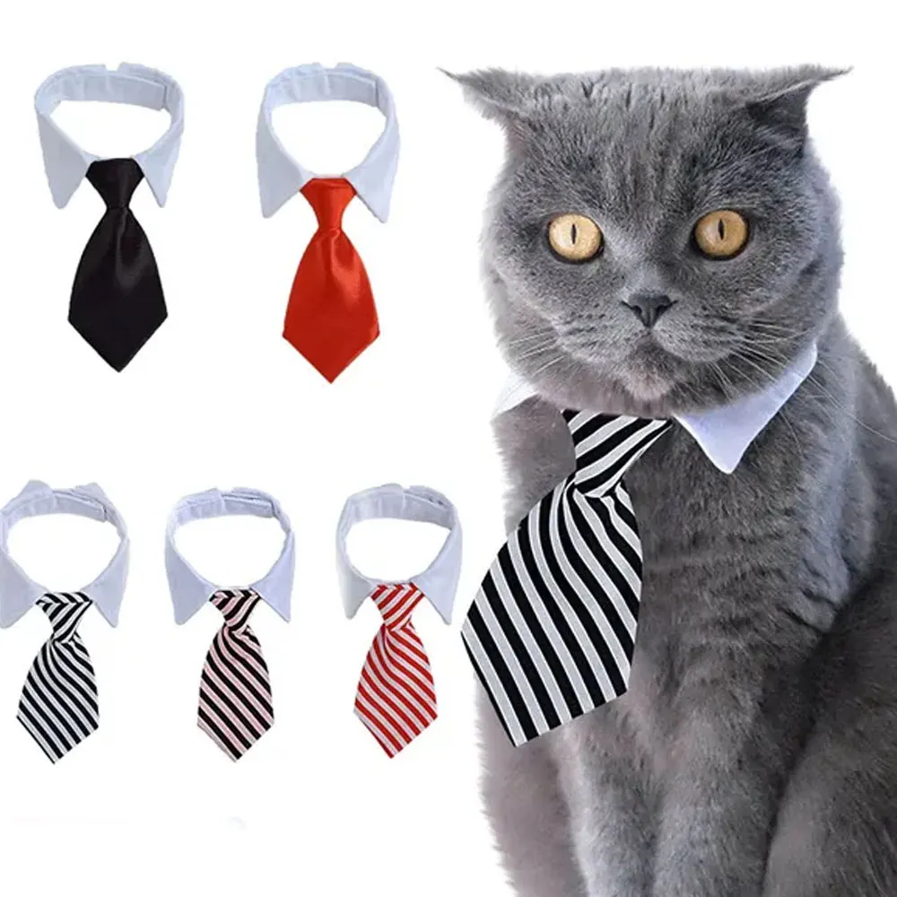 Pet Puppy Bow Tie Necktie, Adjustable Pet Neck Tie Costume Formal Dog Collar for Small Dogs and Cats Puppy Grooming Ties