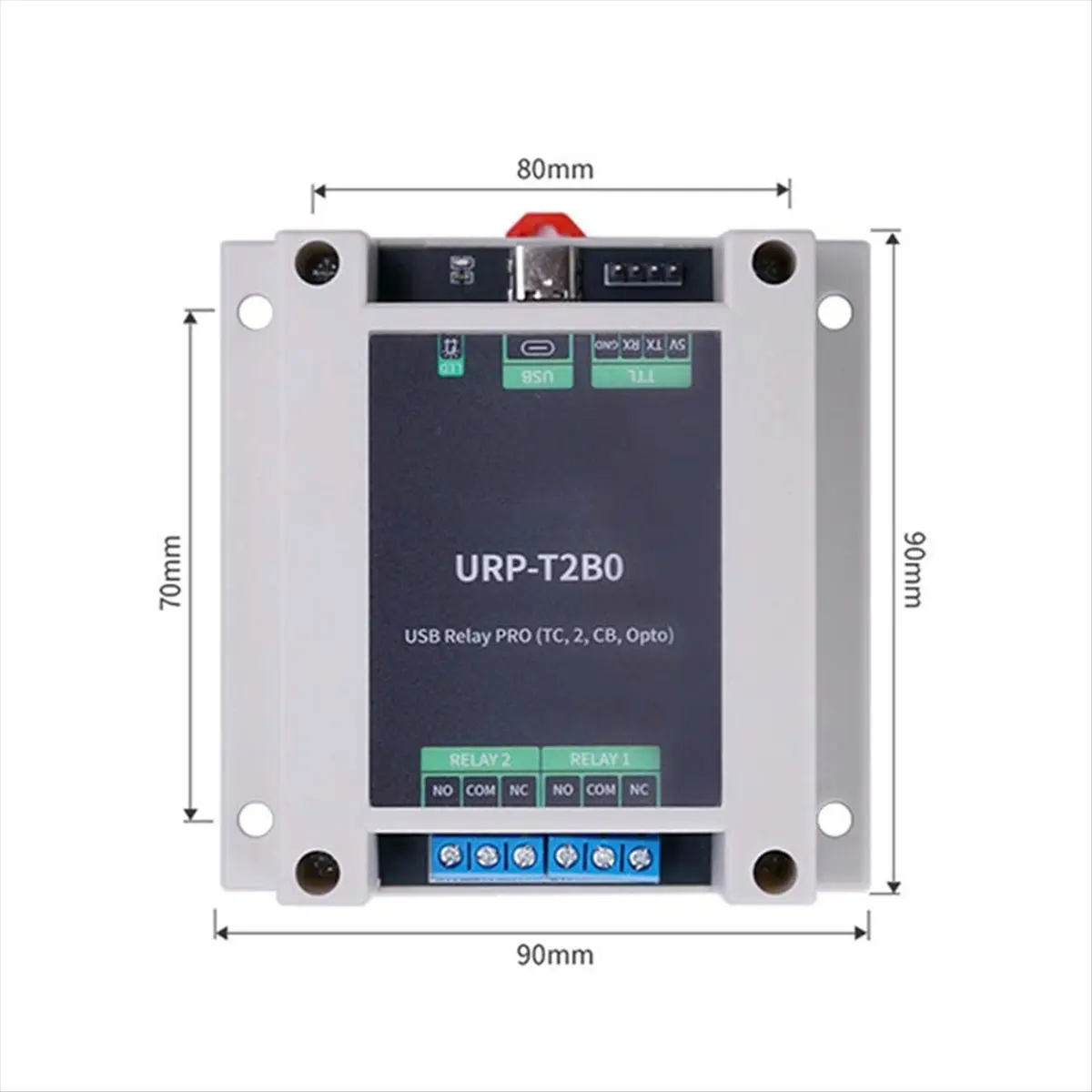 Industrial Control Board USB Relay PRO 2-Way Relay Isolation Rail USB/TTL Control Relay for Automation Application