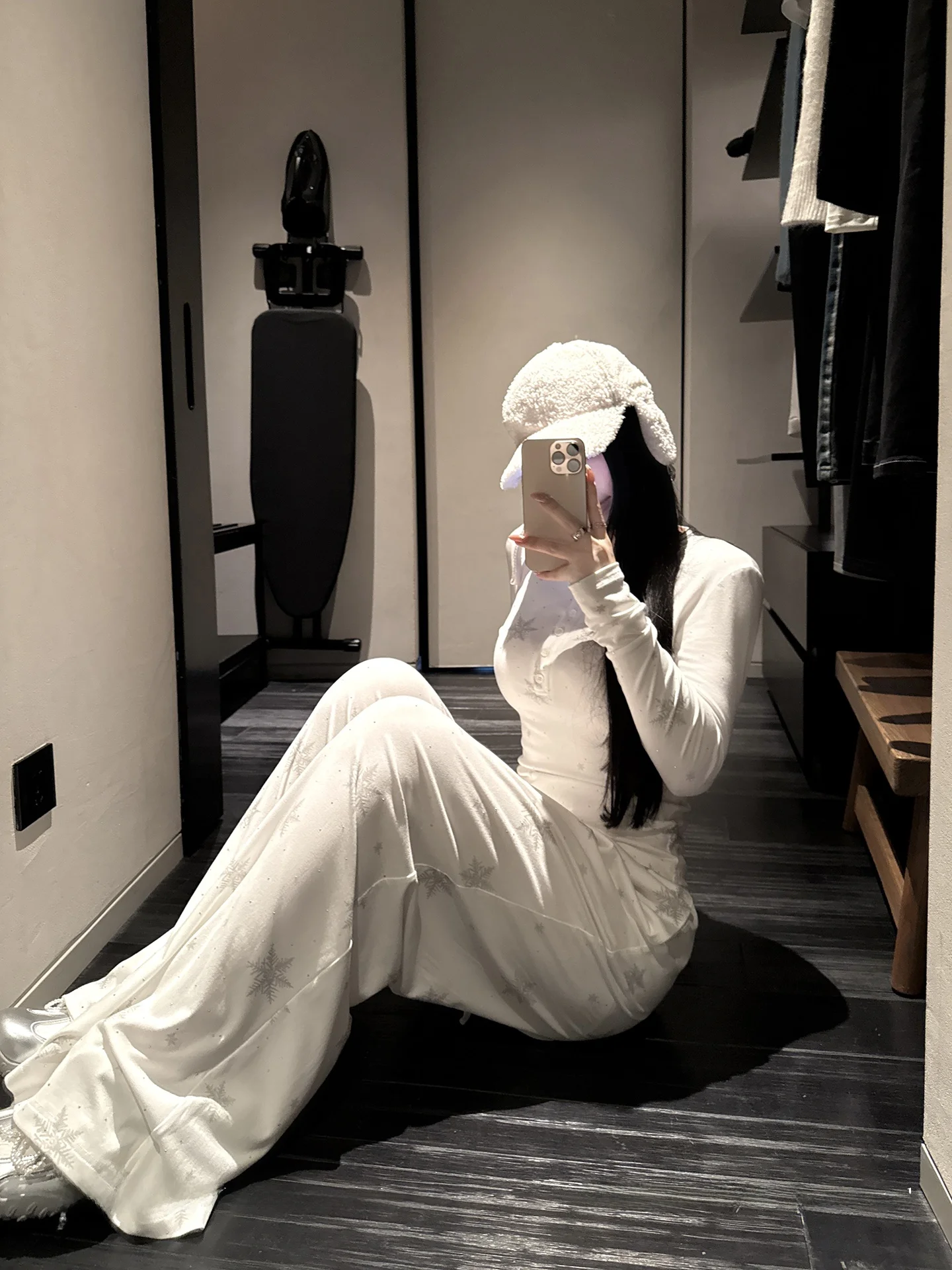 

Spring 2026 New Casual Knitted Long Sve Home Wear Set for plus Size Women with Print And Rhinestone Detail High Elastici