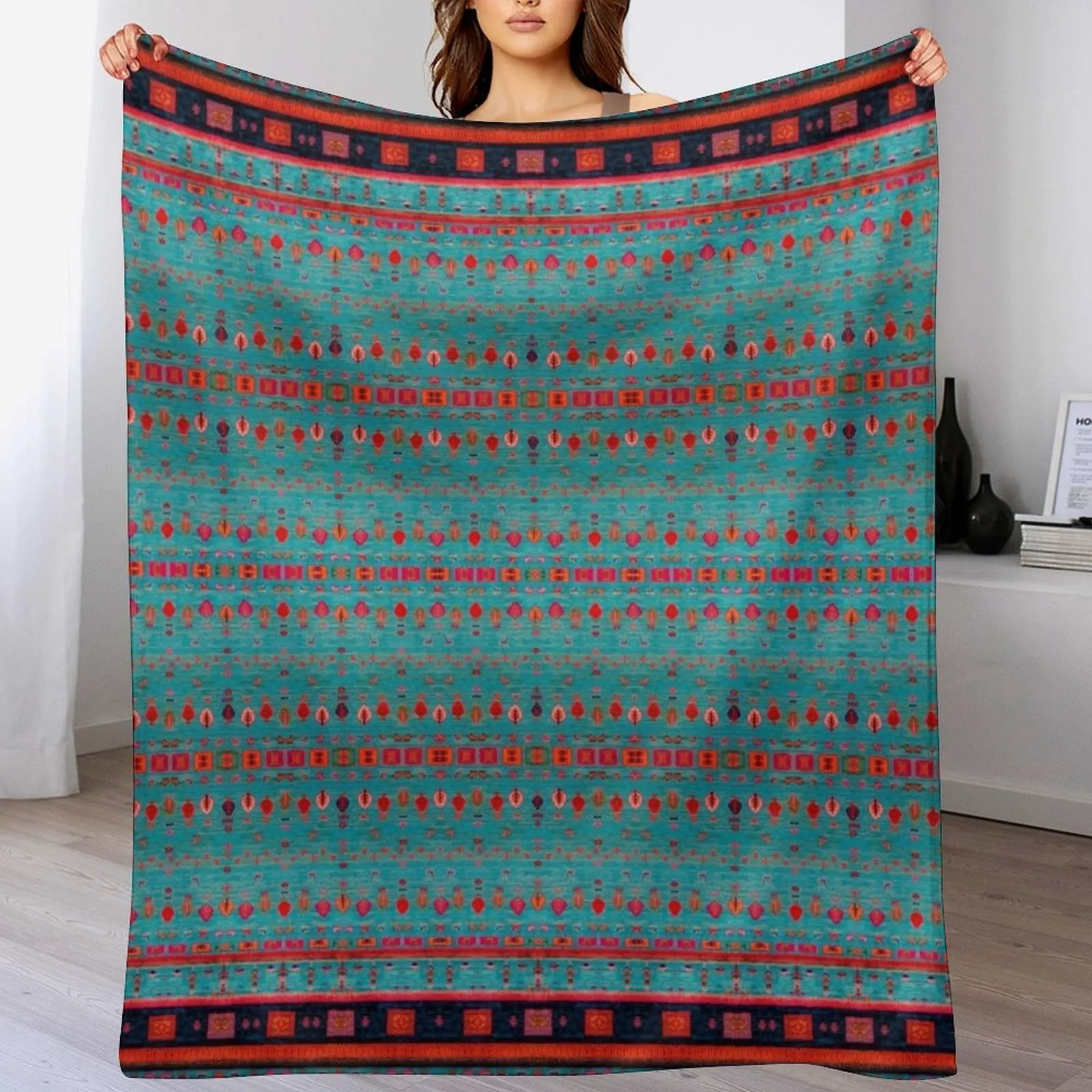 

Epic Traditional Moroccan Calm Blue Artwork by ARTERESTING Throw Blanket Blankets For Bed warm winter Decorative Throw Blankets