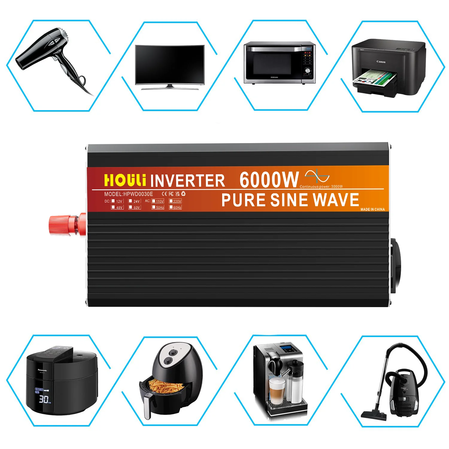 Houli инвертор 12v 220v чистий sinys 2000W 3000W 4000W 5000W генератор инверторный инвертор 12v 220v чистий синус для дома