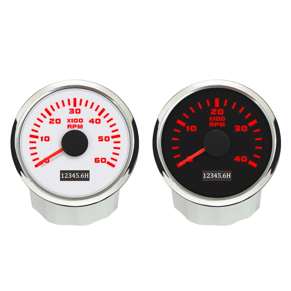 New 52mm Universal Tachometer 3k 4k 6k 7k 8k RPM Meter Tacho Gauge with Red Backlight for Car Boat Yacht RV 9-30V