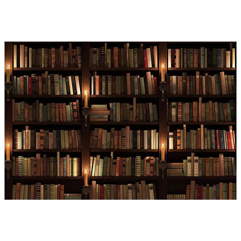 Avezano ภาพรูปภาพพื้นหลังการถ่ายภาพ Library บรรยากาศหนังสือเทียนพื้นหลัง Photo Studio Decor Photobooth