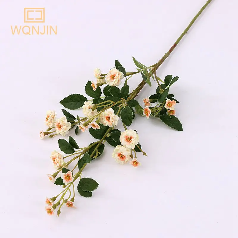 WQNJIN 75 cm Blau Hochwertige Europäische Mini Rosen Lange Zweig Künstliche Seidenblumen Hause Tischdekoration Raumdekoration – Detail 9
