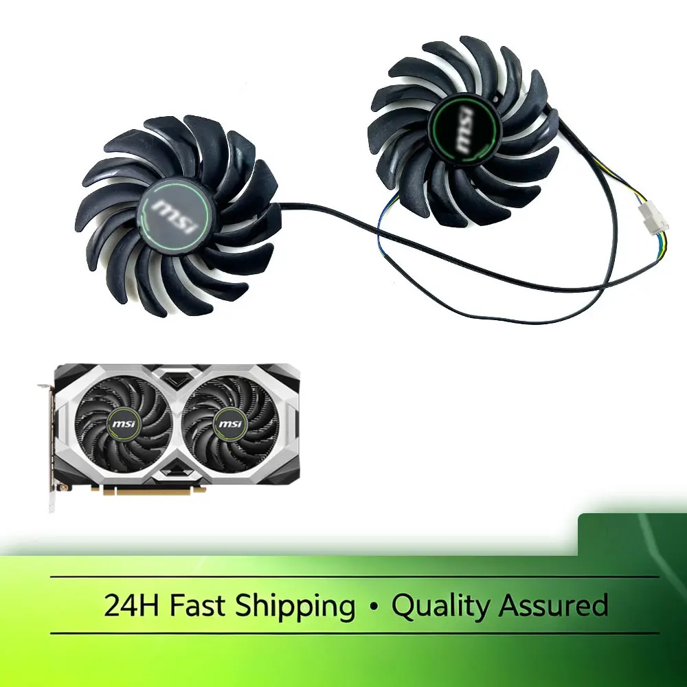 2PCS Silent graphics card fan replacement For MSI GeForce RTX 2060 VENTUS SUPER GP OC video card fans 87mm 4pin PLD09210S12HH