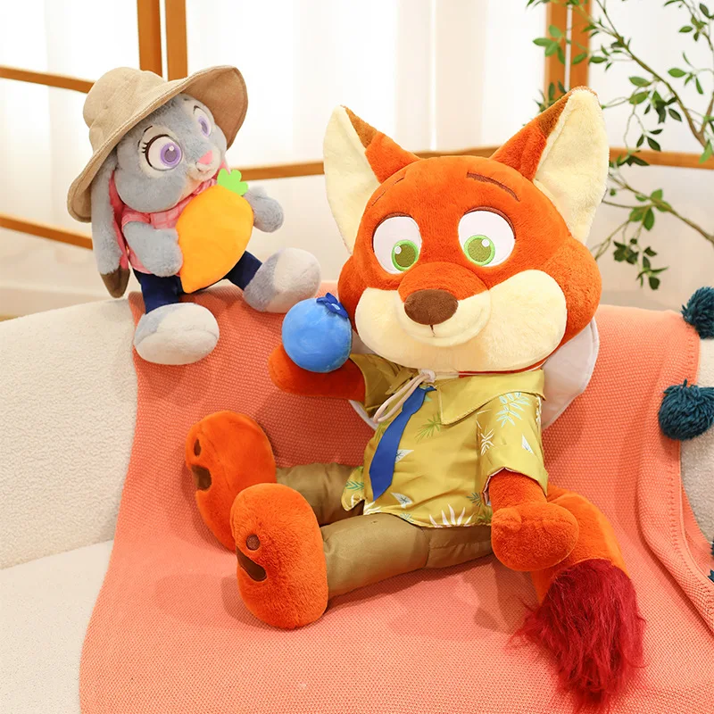 ぬいぐるみキツネにニッコウキスゲを抱かれたニックのおもちゃ、ぬいぐるみ枕人形、子供の誕生日、クリスマスギフト、男の子、女の子向け、柔らかく抱き心地の良いプレゼント