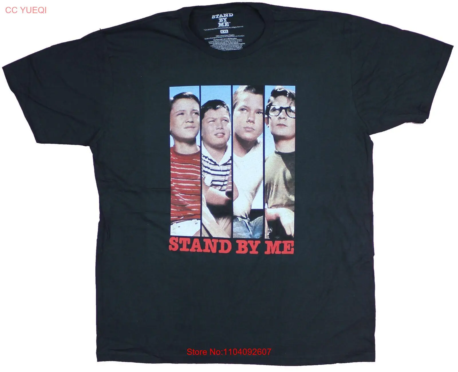 Stand By Me Adult New T-Shirt - Cast Panels Collage Pic