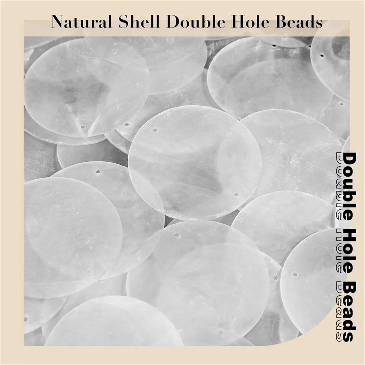 LDHL 180 Pcs Round Natural Shells Capiz Sea Shells 2 Inch Oyster Shells for Crafting with 2 Holes Sea Shell Discs