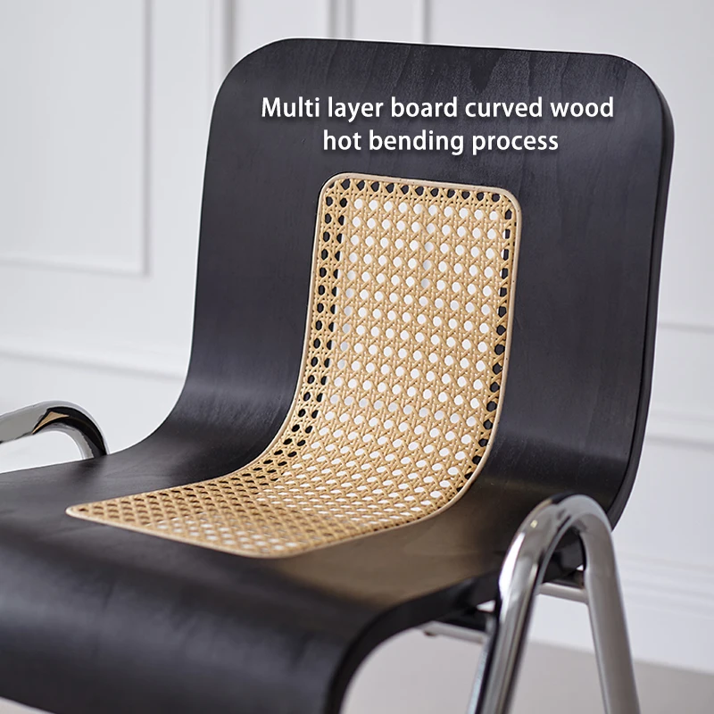 كرسي طعام خشبي عتيق حديث مع ساق معدنية مريحة من الخيزران مقهى مطعم كرسي أنيق لغرفة الطعام كراسي عشاء المطبخ