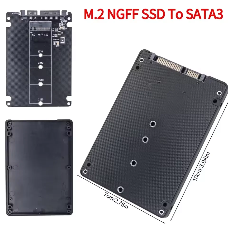 SATA3.0 6Gbps M.2 NGFF SSD إلى SATA3 بطاقة محول M2 NGFF SSD إلى SATA3.0 صندوق القرص الصلب الخارجي لوح مهايئ القرص الصلب #1
