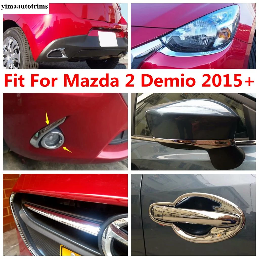 

Fog Lights Lamps Eyebrow / Door Handle Bowl / Rearview Mirror Cover Trim For Mazda 2 Demio 2015 - 2023 ABS Chrome Accessories