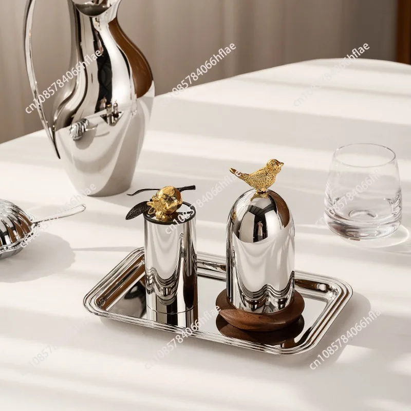 Stainless Steel Toothpick Holder, Household Personalized Creative Dental Floss Box Model Room Decorative Ornament