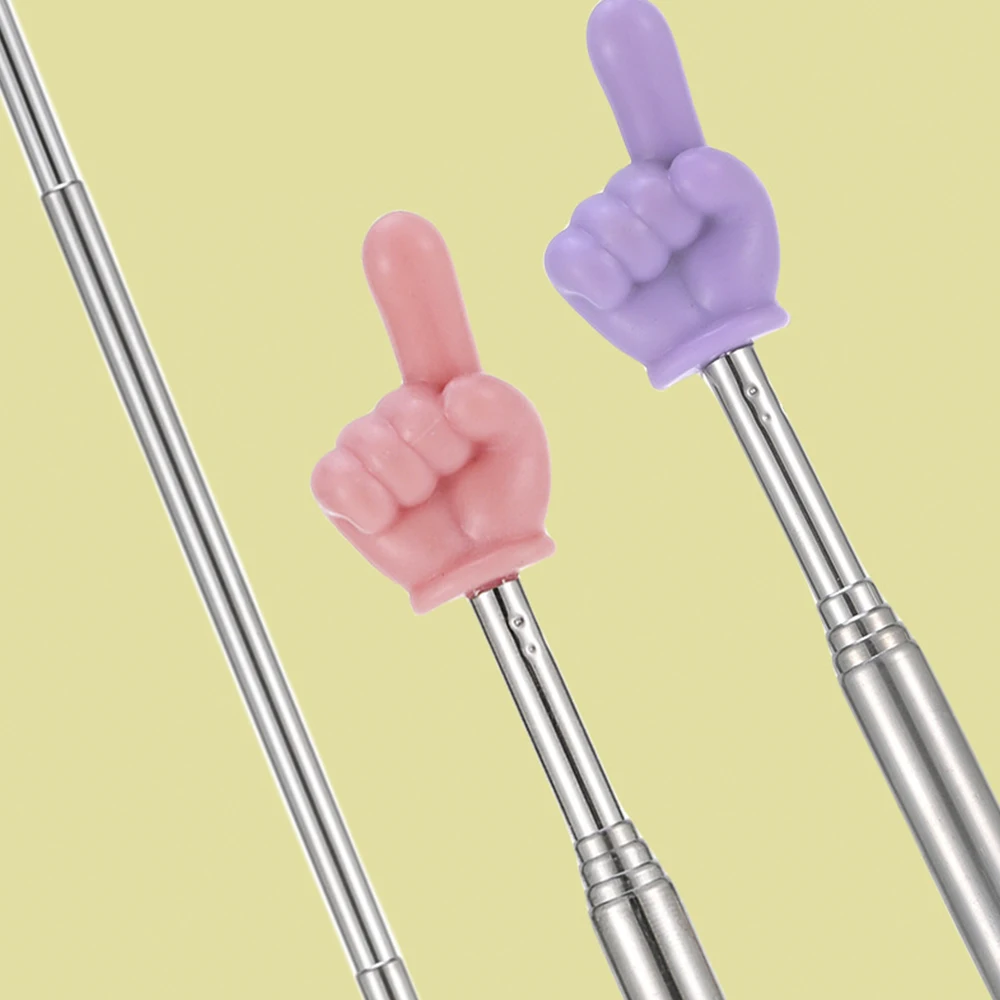 عصا مؤشر تعليمية قابلة للتمديد من الفولاذ المقاوم للصدأ قضيب تليسكوبي عصا بلاستيكية مدببة للإصبع 21 سم - 70 سم أزرق وردي أخضر أصفر #5