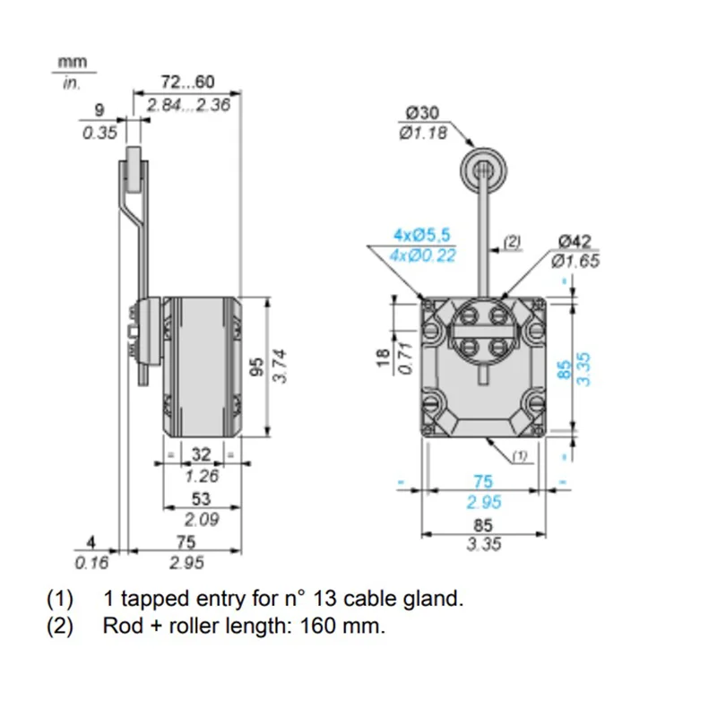 XCRA12 Schneider Chinese Factory Crane Hoist Truck Lifting Special Application Rocker Rod heavy duty Limit Switch