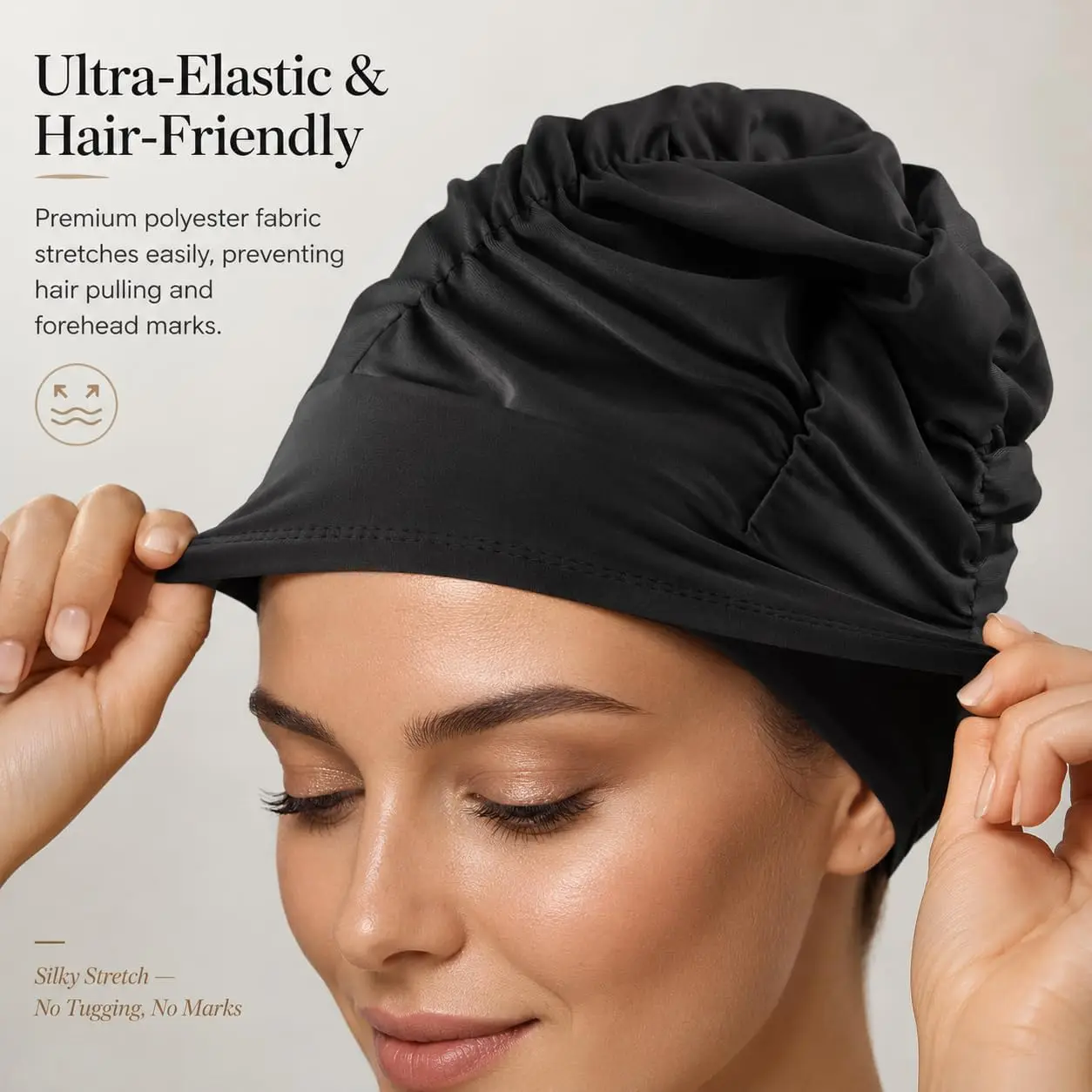 Bunte Plissierte Nylon-Badekappe, Große Schwimmkappe, Badekappen für Erwachsene Männer und Frauen mit Langem Haar – Detail 4