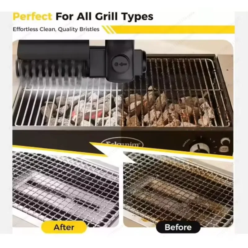 

Electric Grill Brush Cleaner, Powerful Removal of Grease & Burnt Food from BBQ Grates, Effortless Cleaning Tool