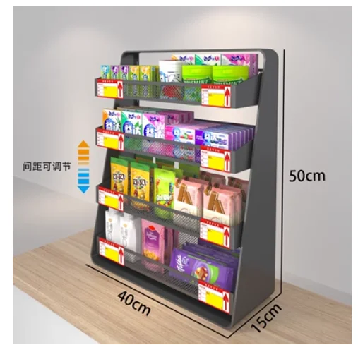 

Supermarket countertop snacks small shelves convenience store cash register chewing gum small display shelf desktop storage