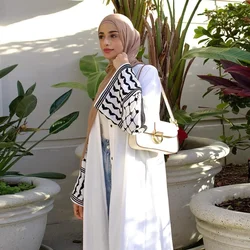 Abaya abierta de Palestina para mujer, Kimono bordado de lujo con borlas, Abayas musulmanas de lujo para mujer, vestido Hijab de Dubai Ramadán Islam, caftán, 2024