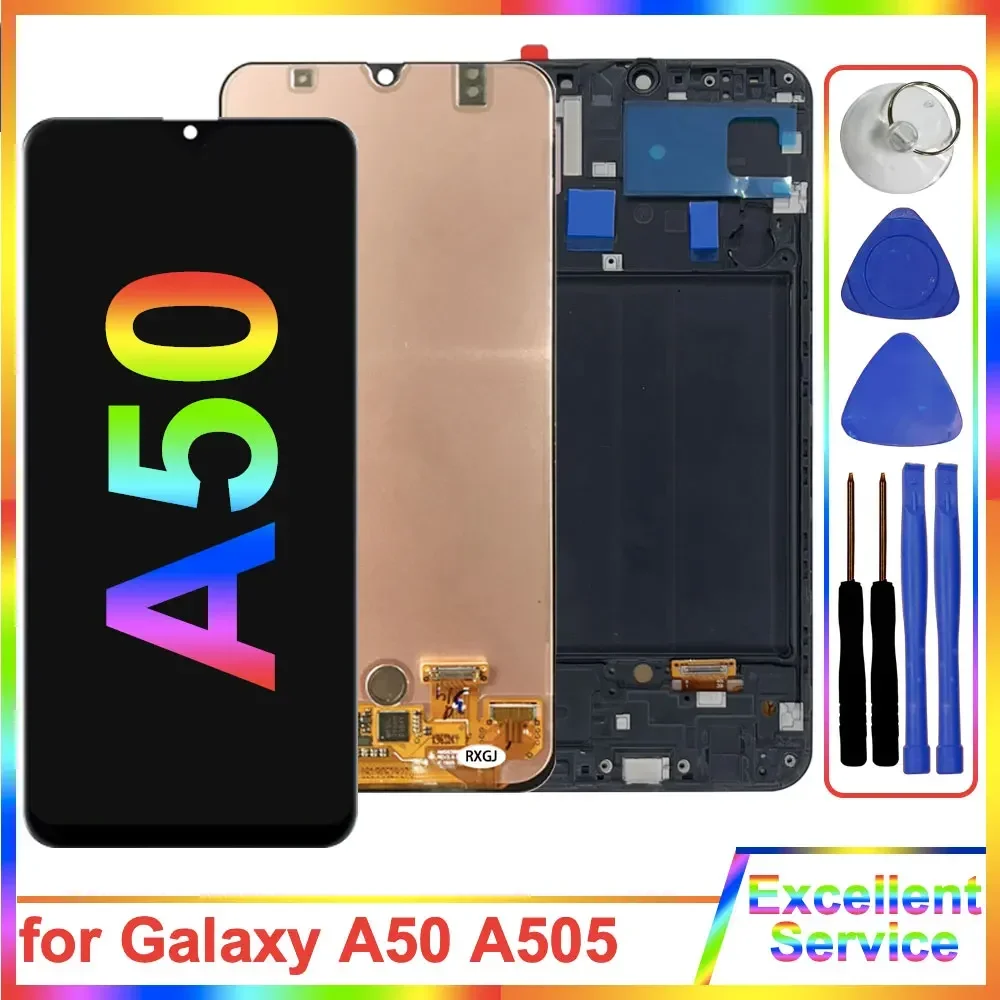 AMOLED LCD for Samsung Galaxy A50 A505F LCD Display Touch Screen Replacement Assembly for Samsung A50 A505 A505F LCD Display