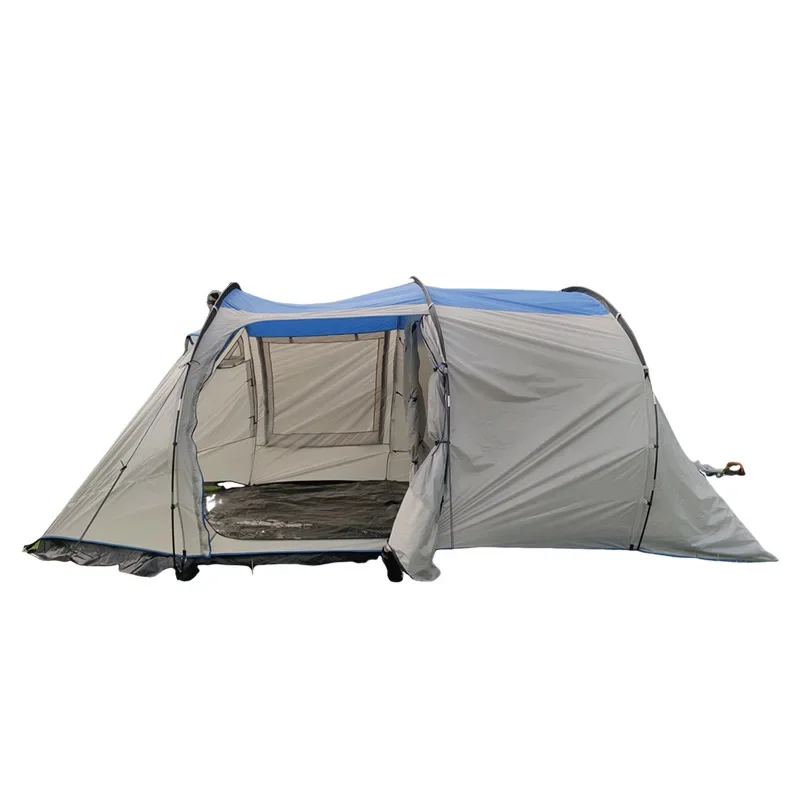

One bedroom tunnel tent outdoor multi-person rain and sun protection light weight camping tent trekking family tent