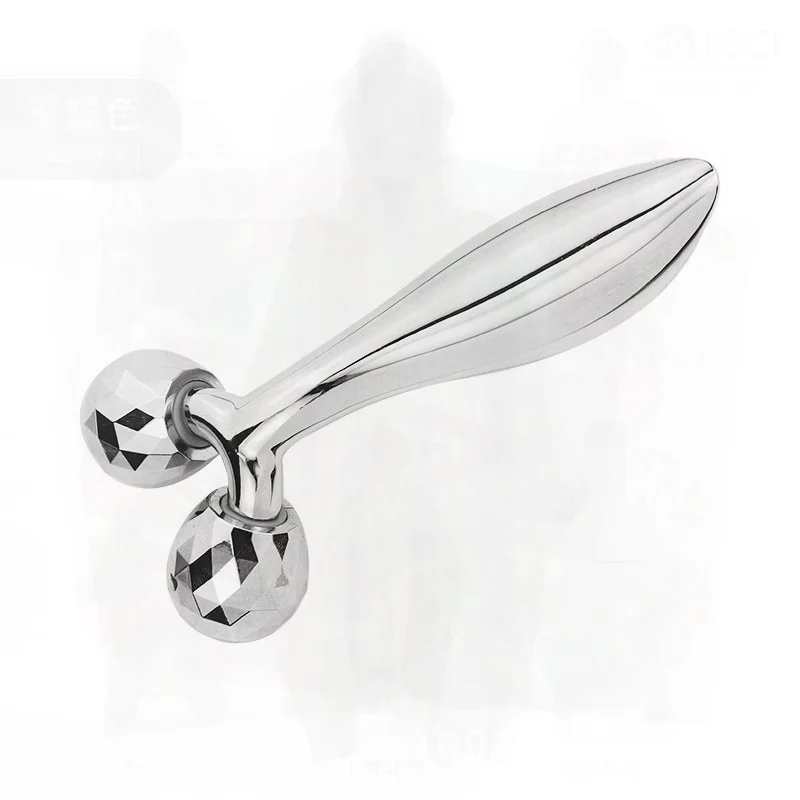 Rolo 3d massagem v-face dispositivo de beleza microcorrente levantamento facial e instrumento de endurecimento cabeça de prata para beleza e cuidados com a pele