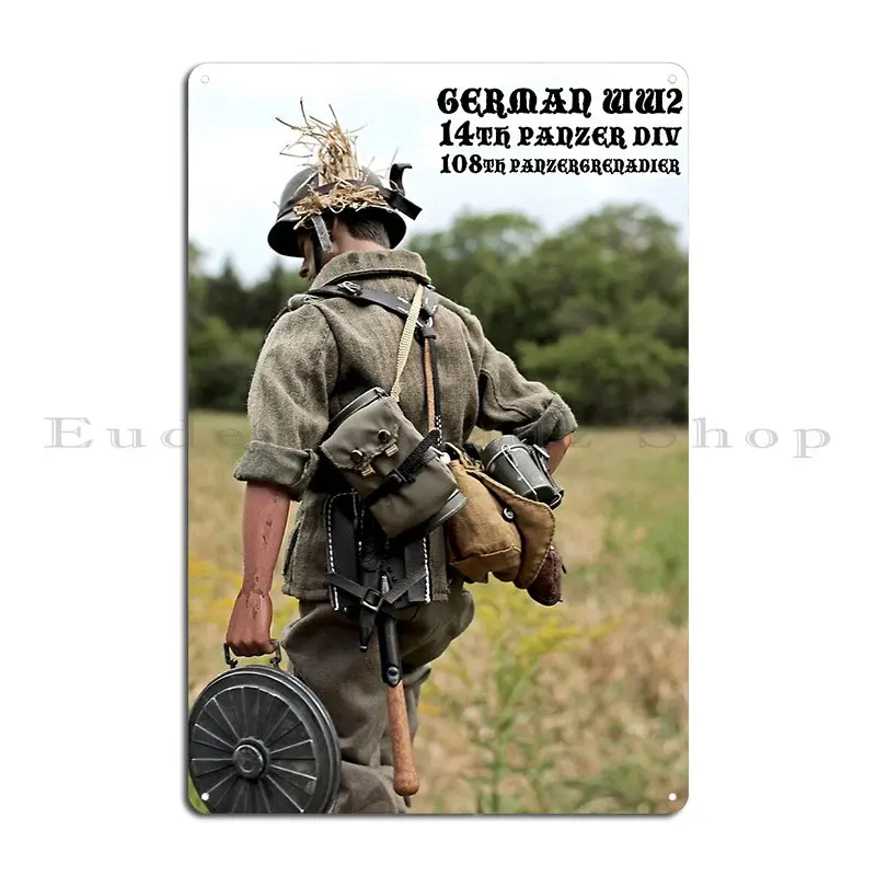 Ww2 German Panzergrenadier With Landmine Metal Sign Wall Decor Create Plaques Wall Mural Cinema Tin Sign Poster