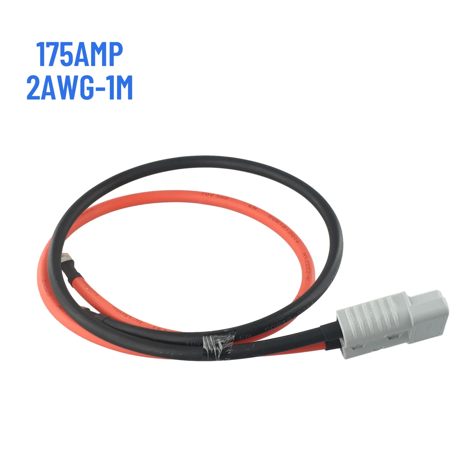 175A High-Current Battery Cable Assembly with M8 Ring Terminals 4AWG 1 Meter for EV Battery Systems and Heavy-Duty Vehicles
